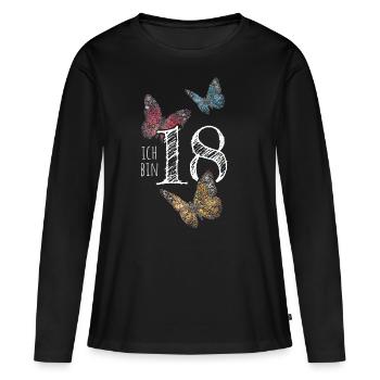 Achzehnter Geburtstag 18. Geschenk - Frauen Premium Bio Langarmshirt - Schwarz - Vorne - Julia (174cm)