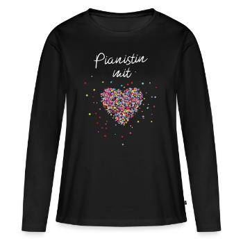 Autorin Mit Herz Schriftstellerin Bücher - Frauen Premium Bio Langarmshirt - Schwarz - Vorne - Julia (174cm)