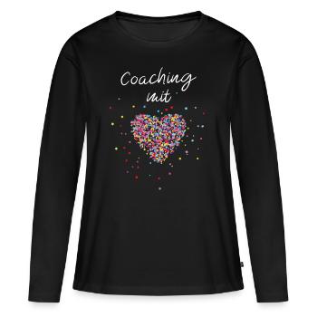 Coaching Mit Herz Mentorin Mentoring - Frauen Premium Bio Langarmshirt - Schwarz - Vorne - Julia (174cm)