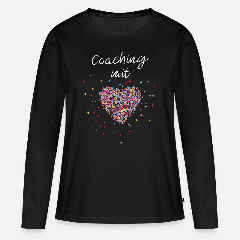 Coaching Mit Herz Mentorin Mentoring - Frauen Premium Bio Langarmshirt - Schwarz