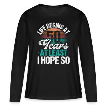 50th Birthday Idea Vintage Humor Funny 50 Year Old - Frauen Premium Bio Langarmshirt - Schwarz - Vorne - Julia (174cm)