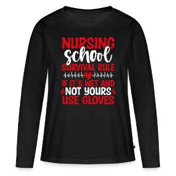 Nursing School Party Funny Nursing Student - Women's Premium Organic Long Sleeve Shirt - black - Front - Julia (174cm)