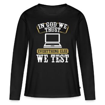 Quality Assurance QA Engineering Code Testing - Women's Premium Organic Long Sleeve Shirt - black - Front - Julia (174cm)