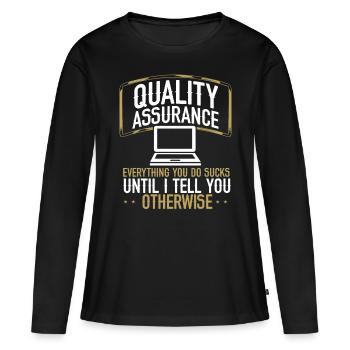 QA Engineering Code Testing Quality Assurance - Women's Premium Organic Long Sleeve Shirt - black - Front - Julia (174cm)