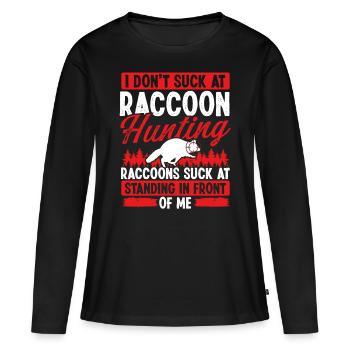 Raccoon Hunting Raccoon Hunter Removal Tech - Women's Premium Organic Long Sleeve Shirt - black - Front - Julia (174cm)