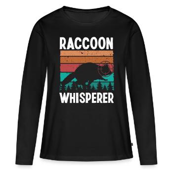 Raccoon Removal Technician Vintage Funny Raccoon - Women's Premium Organic Long Sleeve Shirt - black - Front - Julia (174cm)