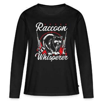 Raccoon Slayer Raccoon Racccoon Technicien en enlèvement - T-shirt manches longues Premium bio Femme - noir - Devant - Julia (174cm)