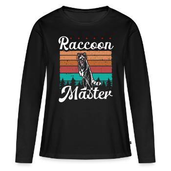 Raccoon Removal Technician Vintage Funny Raccoon - Women's Premium Organic Long Sleeve Shirt - black - Front - Julia (174cm)