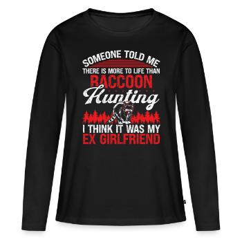 Raccoon Slayer Ex Raccoon Technicien en enlèvement - T-shirt manches longues Premium bio Femme - noir - Devant - Julia (174cm)