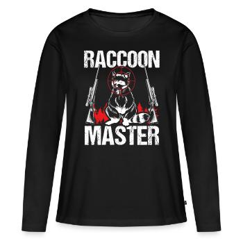 Raccoon Slayer Master Racccoon Technicien en enlèvement - T-shirt manches longues Premium bio Femme - noir - Devant - Julia (174cm)