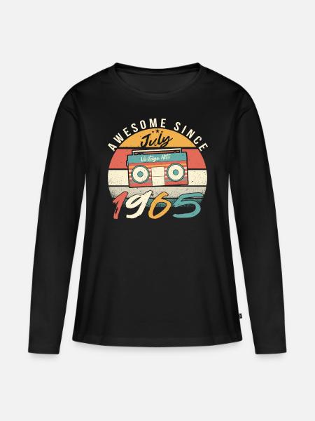 Vintage Hits 1965 Juli - Frauen Premium Bio Langarmshirt - Schwarz