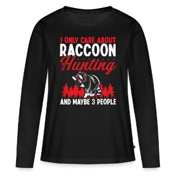 Le technicien en enlèvement de raton laveur se soucie de Raccoon - T-shirt manches longues Premium bio Femme - noir - Devant - Julia (174cm)