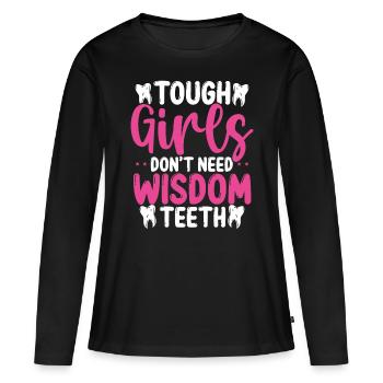 Girls Wisdom Tooth Surgery Funny Removal Survivor - Frauen Premium Bio Langarmshirt - Schwarz - Vorne - Julia (174cm)