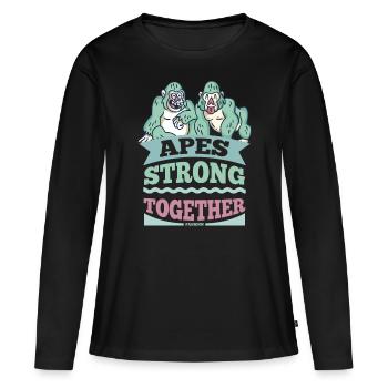 Apes Strong Together - Women's Premium Organic Long Sleeve Shirt - black - Front - Julia (174cm)