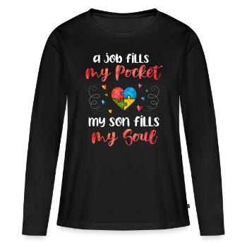 Autisme - T-shirt manches longues Premium bio Femme - noir - Devant - Julia (174cm)