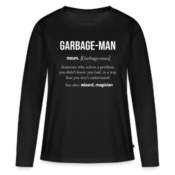 Camion à ordures Poubelles Déchets Déchets - T-shirt manches longues Premium bio Femme - noir - Devant - Julia (174cm)
