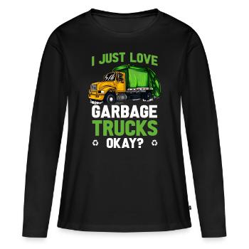 Müllmann Geschenk Müll Müllabfuhr Abfall Beruf - Frauen Premium Bio Langarmshirt - Schwarz - Vorne - Julia (174cm)