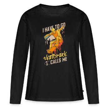 Skateboard Kickflip Cadeau Longboard Sk8er Sk8 - T-shirt manches longues Premium bio Femme - noir - Devant - Julia (174cm)