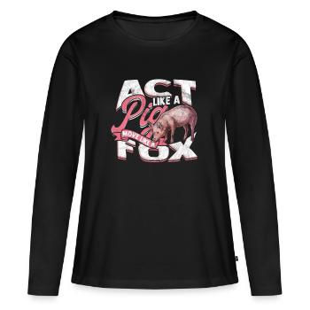 Pig Gift Piglet Kids Piglet Pig Pig - T-shirt manches longues Premium bio Femme - noir - Devant - Julia (174cm)