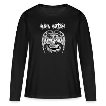 Salut Satan I Baphomet satanique - T-shirt manches longues Premium bio Femme - noir - Devant - Julia (174cm)