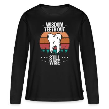 Vintage Wisdom Teeth Removal Surgery Funny Sarcasm - Women's Premium Organic Long Sleeve Shirt - black - Front - Julia (174cm)