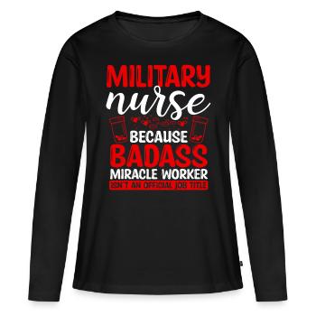 Military Nurse Miracle Worker Nursing Essentials - Frauen Premium Bio Langarmshirt - Schwarz - Vorne - Julia (174cm)