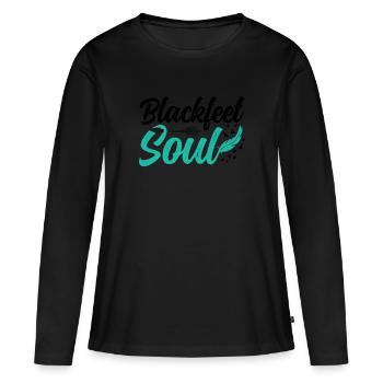 Indigène Pieds-Noirs Soul Tribu indienne de - T-shirt manches longues Premium bio Femme - noir - Devant - Julia (174cm)
