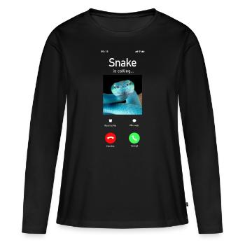 Serpent Serpent Téléphone Affichage Serpent - T-shirt manches longues Premium bio Femme - noir - Devant - Julia (174cm)