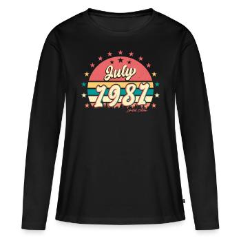 Born in July 1981 - Women's Premium Organic Long Sleeve Shirt - black - Front - Julia (174cm)