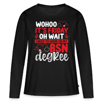 BSN Nurse Science of Nursing Funny Nurse School - Women's Premium Organic Long Sleeve Shirt - black - Front - Julia (174cm)