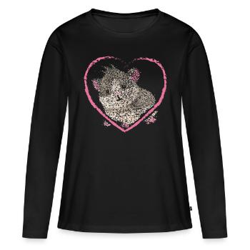 Cochon d’Inde Rongeurs cochons d’Inde - T-shirt manches longues Premium bio Femme - noir - Devant - Julia (174cm)