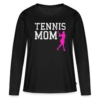 tennis mom - Women's Premium Organic Long Sleeve Shirt - black - Front - Julia (174cm)