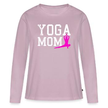yoga mom - Frauen Premium Bio Langarmshirt - Altrosa - Vorne - Julia (174cm)