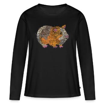 Cochon d’Inde Cochon - T-shirt manches longues Premium bio Femme - noir - Devant - Julia (174cm)