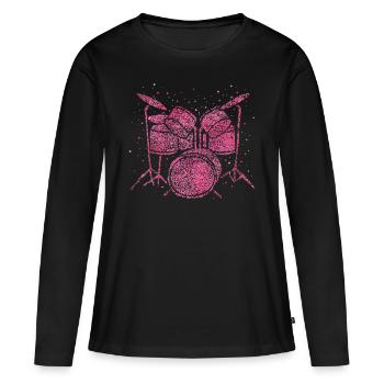 Batterie Batteur Batterie - T-shirt manches longues Premium bio Femme - noir - Devant - Julia (174cm)