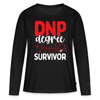 DNP Degree Survivor Funny DNP Doctor Nurse - Women's Premium Organic Long Sleeve Shirt - black - Front - Julia (174cm)