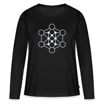 DeFi Decentralized Finance Blockchain BTC Crypto - Frauen Premium Bio Langarmshirt - Schwarz - Vorne - Julia (174cm)
