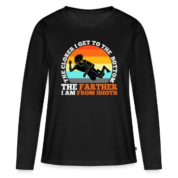 Plus je me rapproche du fond, plus je suis loin fr - T-shirt manches longues Premium bio Femme - noir - Devant - Julia (174cm)