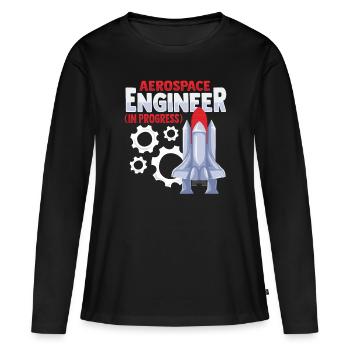 Luft- und Raumfahrtingenieur - Frauen Premium Bio Langarmshirt - Schwarz - Vorne - Julia (174cm)