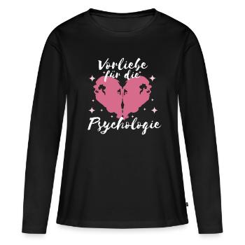 Psychologie Lustiges Rorschach Herz Psychologie - Frauen Premium Bio Langarmshirt - Schwarz - Vorne - Julia (174cm)