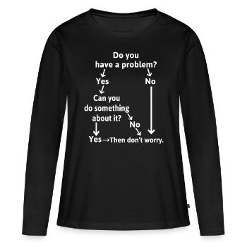 Résolution de problèmes pour des problèmes qui ne le sont pas - T-shirt manches longues Premium bio Femme - noir - Devant - Julia (174cm)