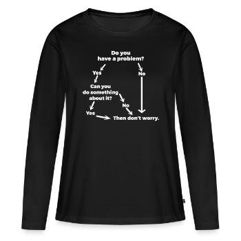 Résolution de problèmes pour des problèmes qui ne le sont pas - T-shirt manches longues Premium bio Femme - noir - Devant - Julia (174cm)