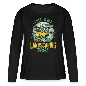 Landscaper Landscaping Landscape - Women's Premium Organic Long Sleeve Shirt - black - Front - Julia (174cm)