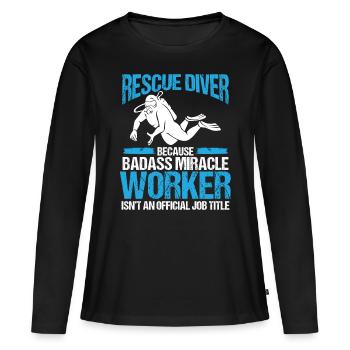 Scuba Rescue Diver Worker Diving Rescue Gear - Frauen Premium Bio Langarmshirt - Schwarz - Vorne - Julia (174cm)