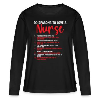 Emergency Room Nurse Cardiac Nurse CNA - Women's Premium Organic Long Sleeve Shirt - black - Front - Julia (174cm)