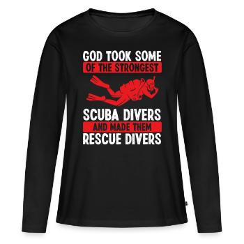 Scuba Rescue Diving les a fait Rescue Diver - T-shirt manches longues Premium bio Femme - noir - Devant - Julia (174cm)