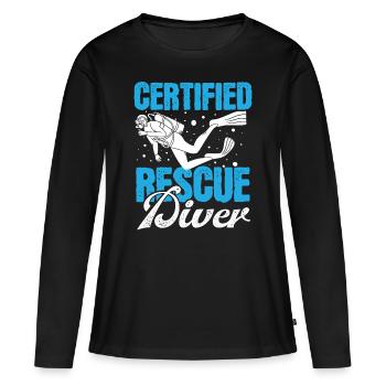 Professional Rescue Diving Scuba Rescue Diver - Women's Premium Organic Long Sleeve Shirt - black - Front - Julia (174cm)