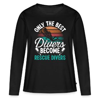 Best Scuba Divers Rescue Divers Rescue Diving - Frauen Premium Bio Langarmshirt - Schwarz - Vorne - Julia (174cm)
