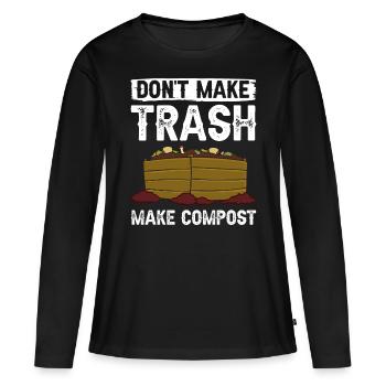 Kompostierung Kompost Wurm Abfall - Frauen Premium Bio Langarmshirt - Schwarz - Vorne - Julia (174cm)