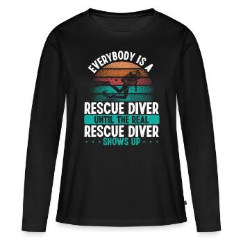 Scuba Rescue Diving First Aid Funny Rescue Diver - Frauen Premium Bio Langarmshirt - Schwarz - Vorne - Julia (174cm)